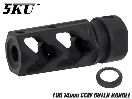 5KU Fortisタイプ マズルブレーキ 5.56 for 14mm逆ネジ