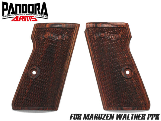 PANDORA ARMS ウッドグリップ マルゼン製 ワルサーPPK/S <フルチェッカー/ブラウン>