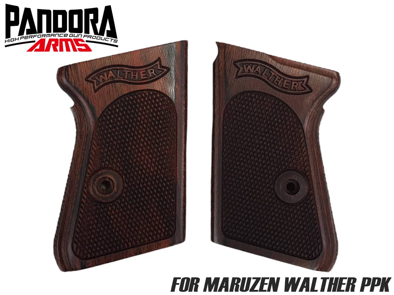 PANDORA ARMS ウッドグリップ マルゼン製 ワルサーPPK<チェッカー