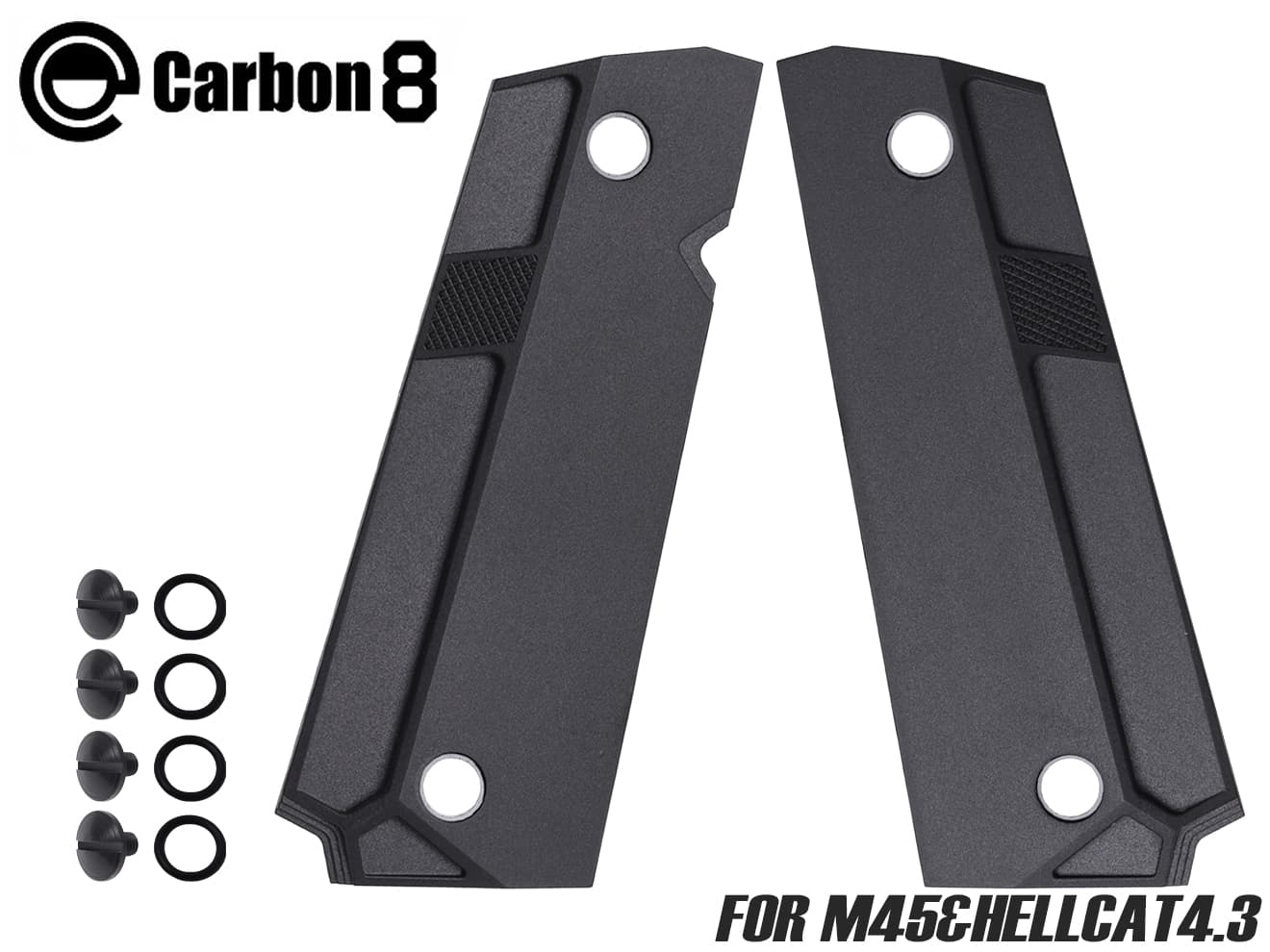 Carbon8 M45&HELLCAT4.3用カスタムグリップパネル FLAT | ミリタリー