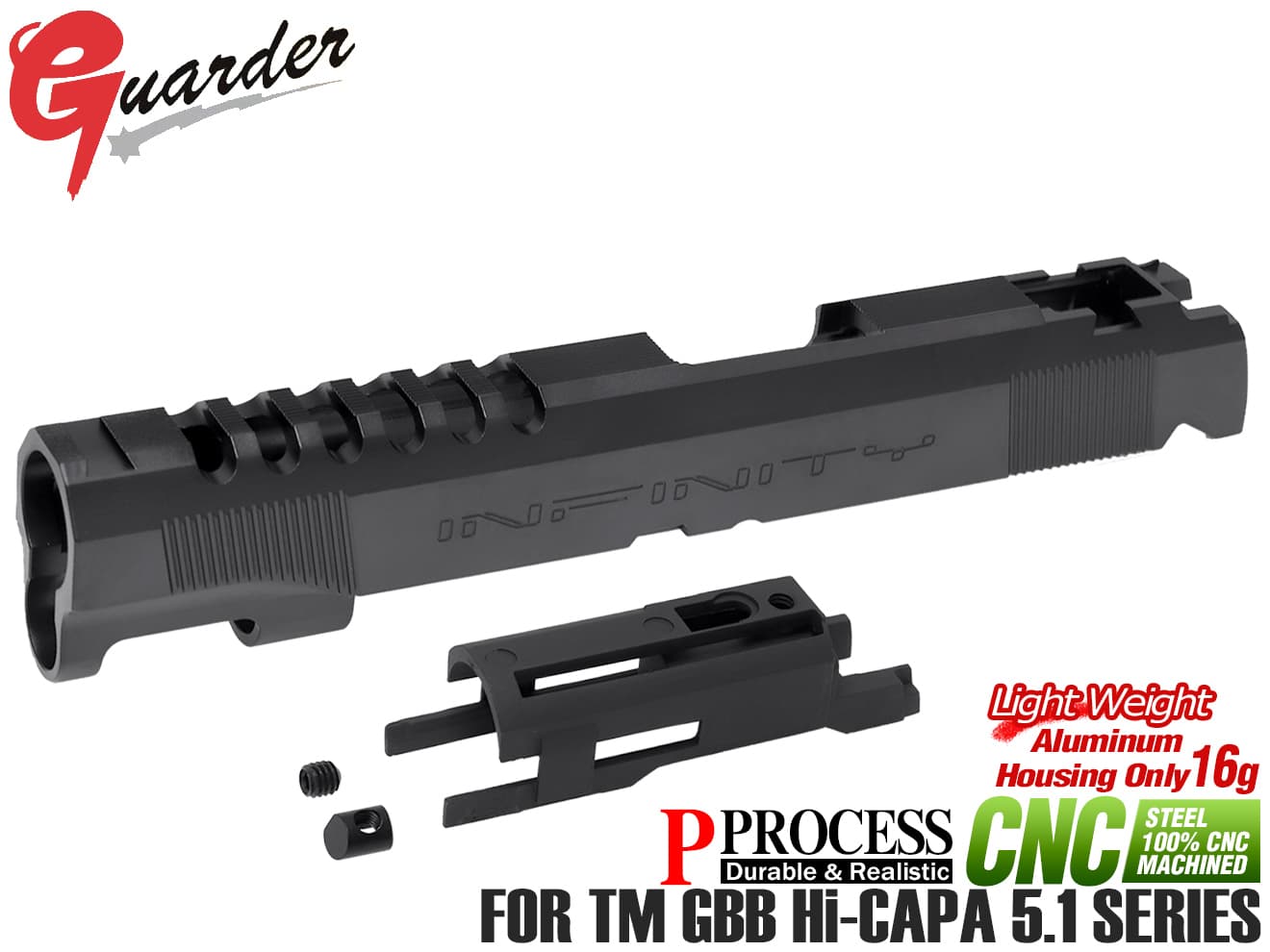 GUARDER スチールCNC スライド GOLD MATCH Ver w 軽量ブリーチ Hi-CAPA5.1シリーズ [タイプ：INFINITY  STI-Custom] ミリタリーベース – ミリタリーベース MILITARY BASE