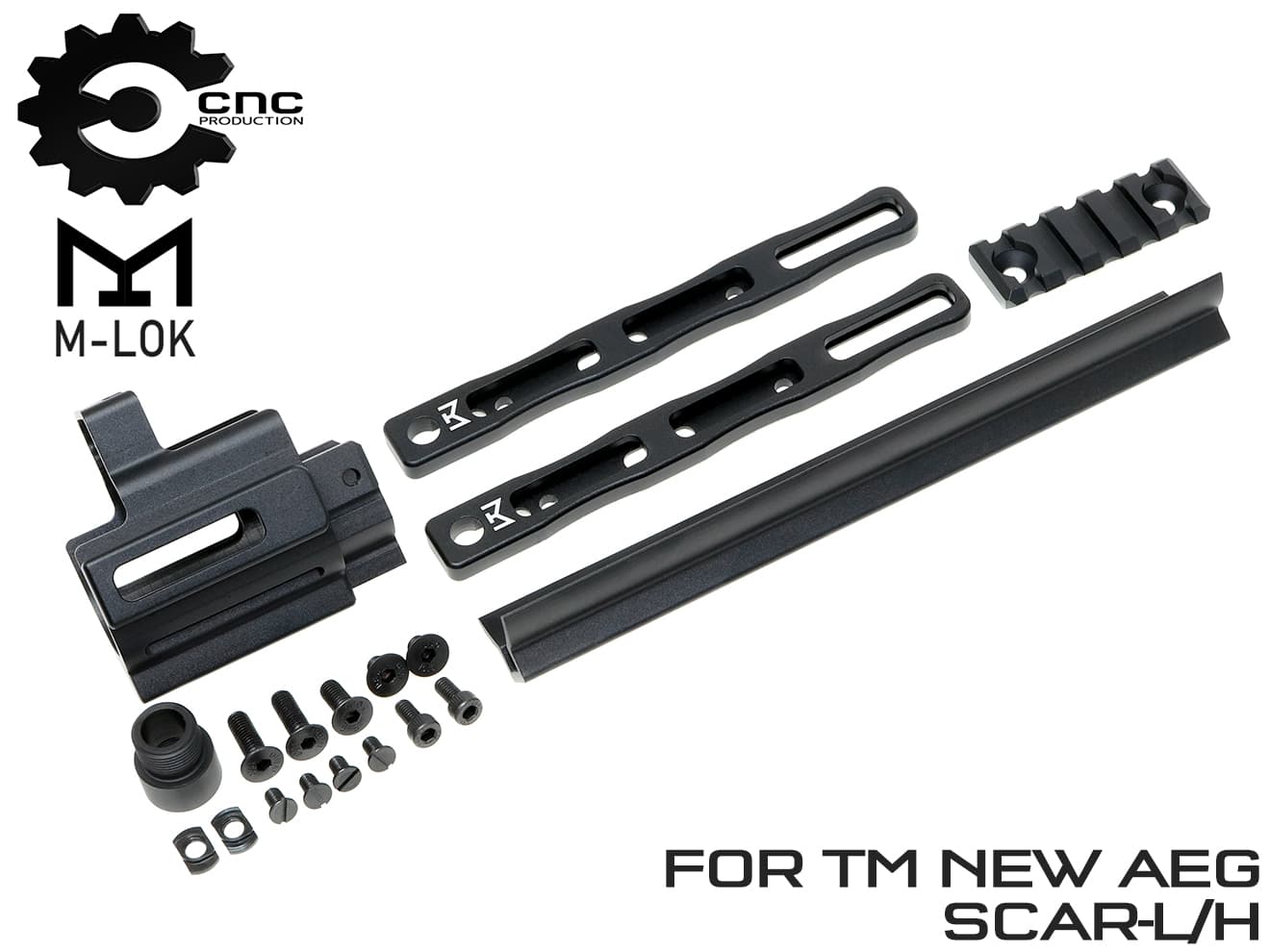 CNC Production アルミCNC MRE M-LOKレールエクステンションKIT マルイ SCARシリーズ [カラー：ブラック / DE]  | ミリタリーベース – ミリタリーベース - MILITARY BASE -