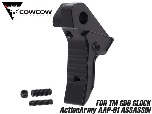 COWCOW TECHNOLOGY A6061 CNC アジャスタブルトリガー for TM GBB GLOCK/AA AAP-01 [カラー：ブラック / シルバー]