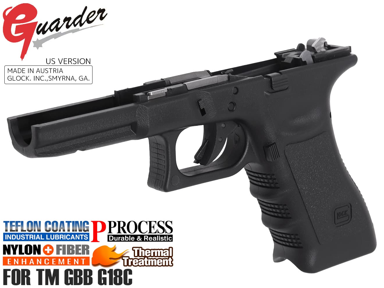 人気SALE人気マルイG18Cフレーム一式 GUARDERその他パーツでのカスタム グロック GLOCK ガスガン