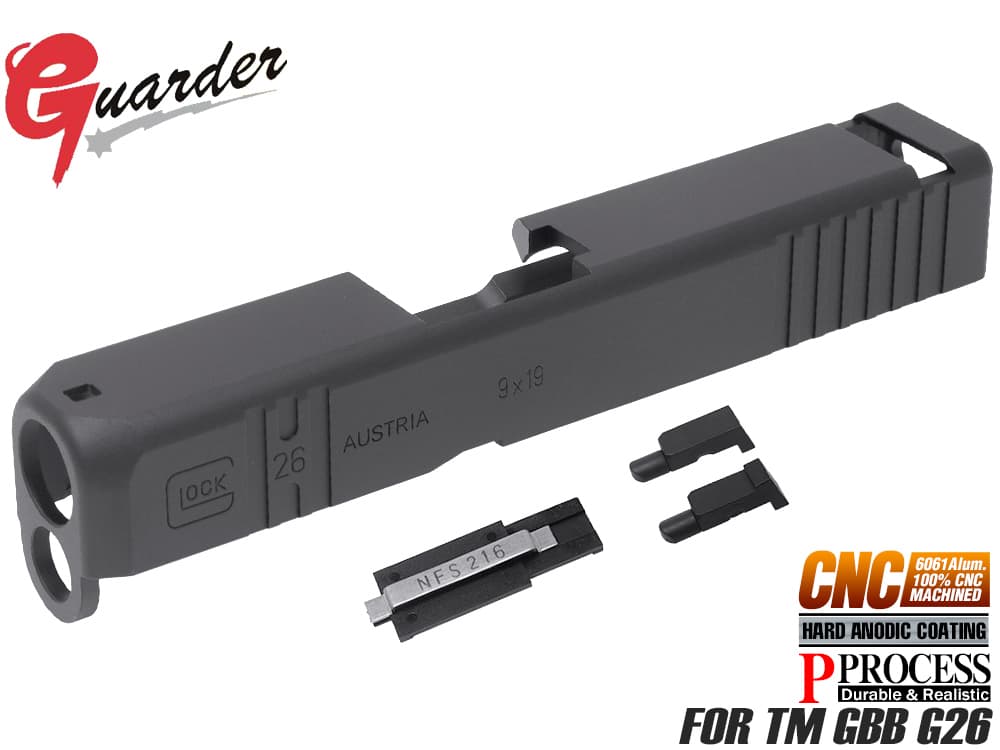 GUARDER アルミCNC カスタムスライド for マルイ G26 [カラー：BK / FDE / Pink] | ミリタリーベース –  ミリタリーベース - MILITARY BASE -