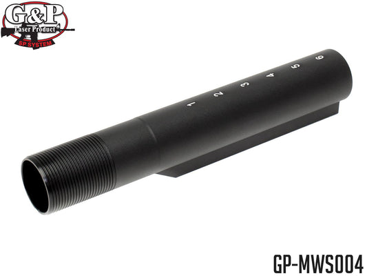 G&P アルミCNC バッファチューブ 6P BK for 東京マルイ GBB M4