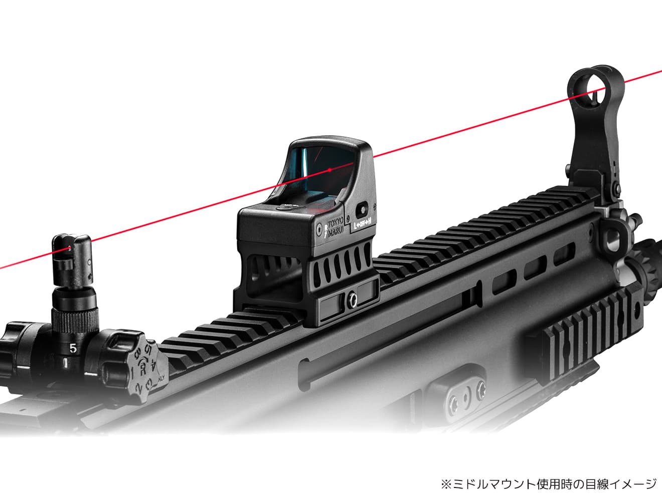 東京マルイ 純正 マイクロプロサイト用 ミドル ハイマウント 20mmレール対応