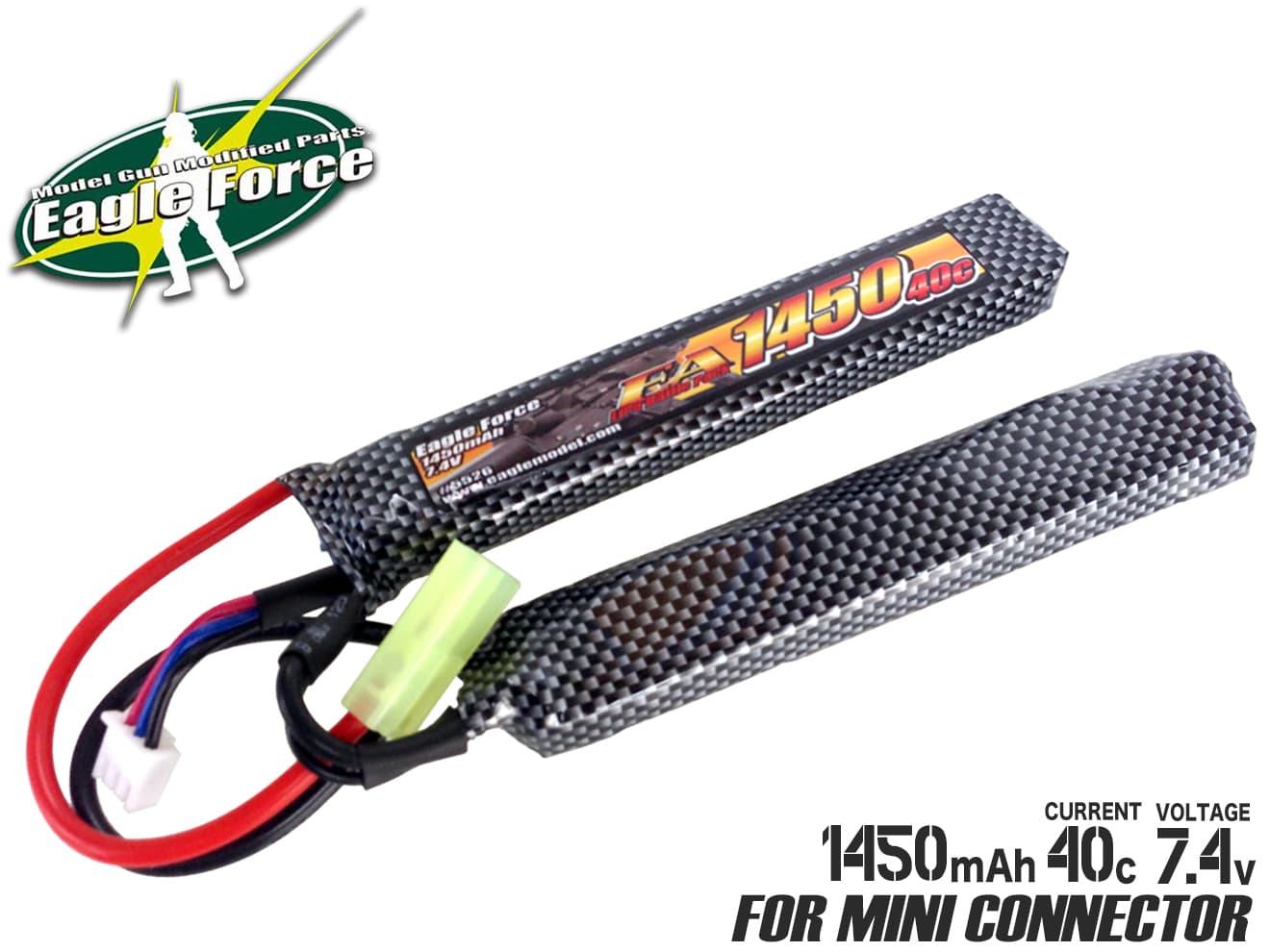 EAGLE FORCE EA1450 7.4V 1450mAh 40C+α LiPoバッテリー セパレートタイプ | ミリタリーベース –  ミリタリーベース - MILITARY BASE -