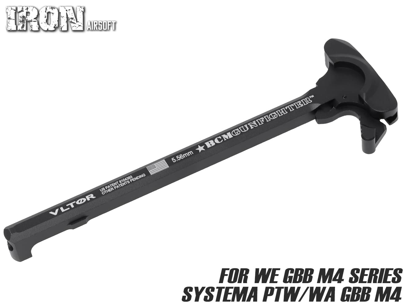 IRON AIRSOFT VCHスタイル アルミCNC 556 チャージングハンドル for WA/WE GBB M4 and PTW M4