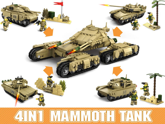 AFM 4in1 マンモスタンク合体キット(T90/ルクレール/M1A2/チャレンジャー2) 1242Blocks