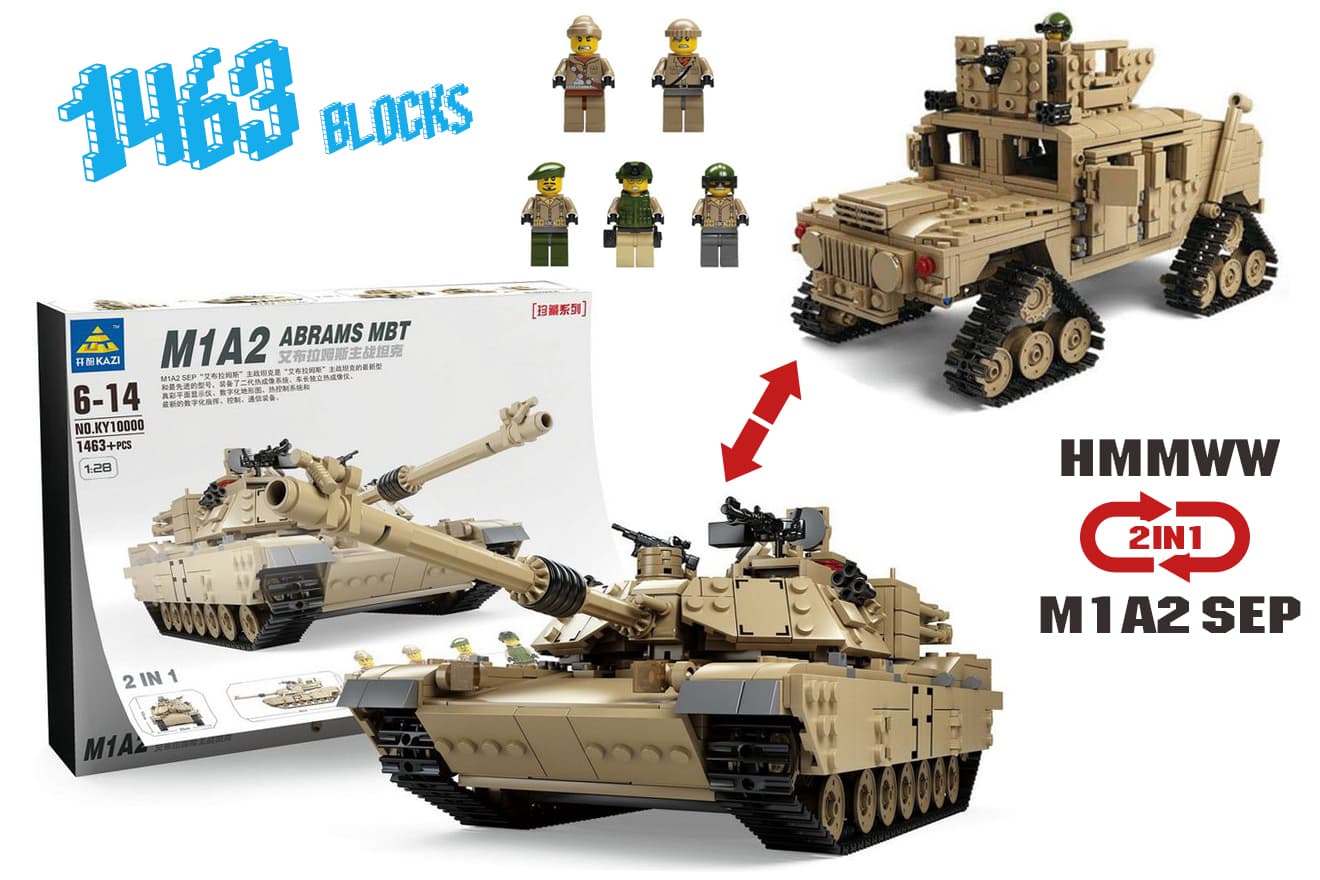 AFM 2in1 M1A2 エイブラムス / HMMWW 無限軌道Ver 1463Blocks