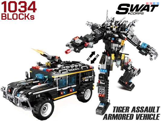 AFM SWAT シリーズ 2WAY タイガー突撃装甲車 1034Blocks
