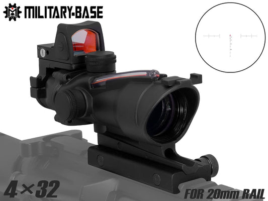 MILITARY BASE RCO 4×32 自動調光イルミネーションスコープ レッド/5.56BDC +ミニドットサイト