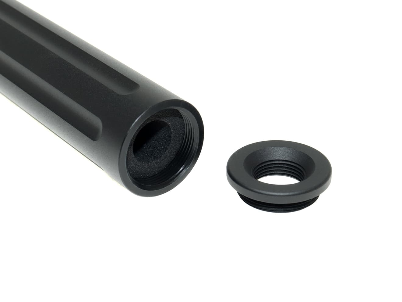 SLONG AIRSOFT 14mm逆ネジ スリムサプレッサー フルート【ゆうパケット可】