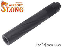 SLONG AIRSOFT 14mm逆ネジ スリムサプレッサー スパイラルフルート【ゆうパケット可】