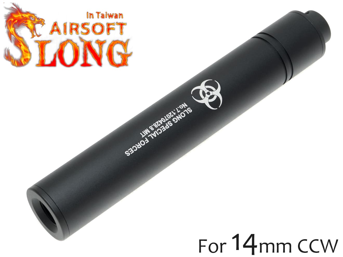 SLONG AIRSOFT 14mm逆ネジ スリムサプレッサー バイオ