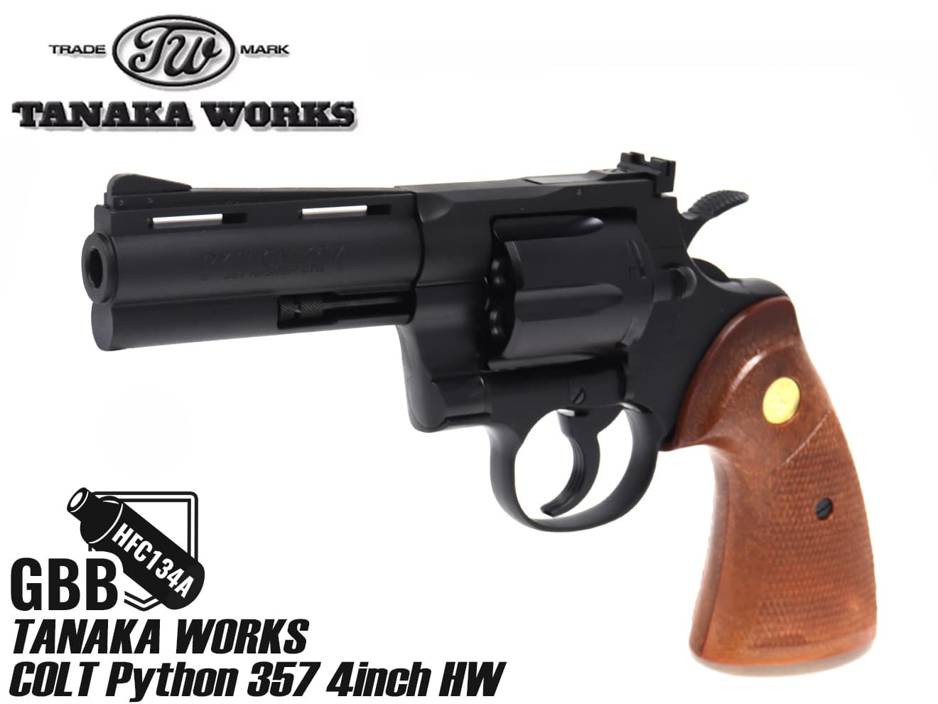 タナカ S&W M19 純正木製グリップ付き - トイガン