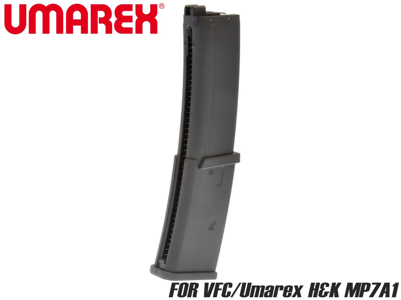 【新品☆即納】Umarex/VFC H&K MP7 ガスブローバックガン用 40連 スペアマガジン Gen.2 *ブラック 【品番：VF9J-MAG-MP7G45-BK01】【管A】*