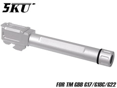 5KU FIタイプ アルミCNC スレッドアウターバレル CCW for TM G17 / G18C / G22 [カラー：ブラック / ゴールド / シルバー]
