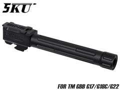 5KU Lantacタイプ 9INE アルミCNC スレッドアウターバレル CCW for TM G17 / G18C / G22 [カラー：ブラック / ゴールド / シルバー]