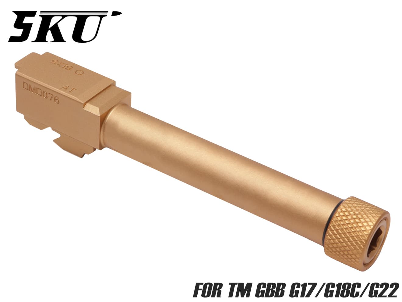 5KU アルミCNC スレッドアウターバレル CCW for TM G17 / G18C / G22 [カラー：BK / GOLD]