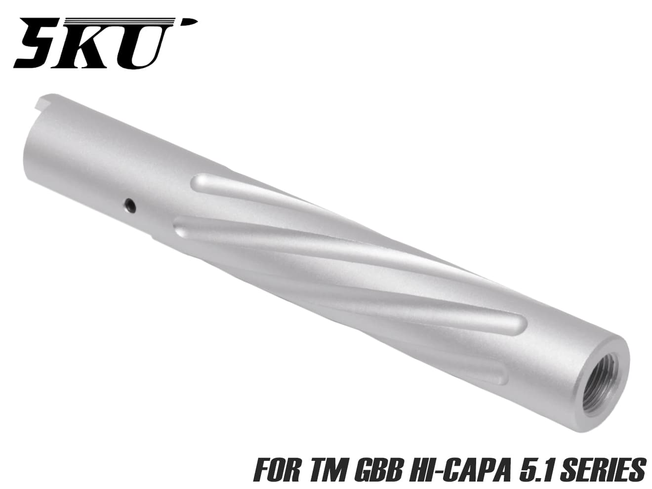 5KU アルミCNC ノンリコイル アウターバレル スパイラルフルート for TM Hi-CAPA 5.1 [カラー：ブラック / ゴールド / シルバー]