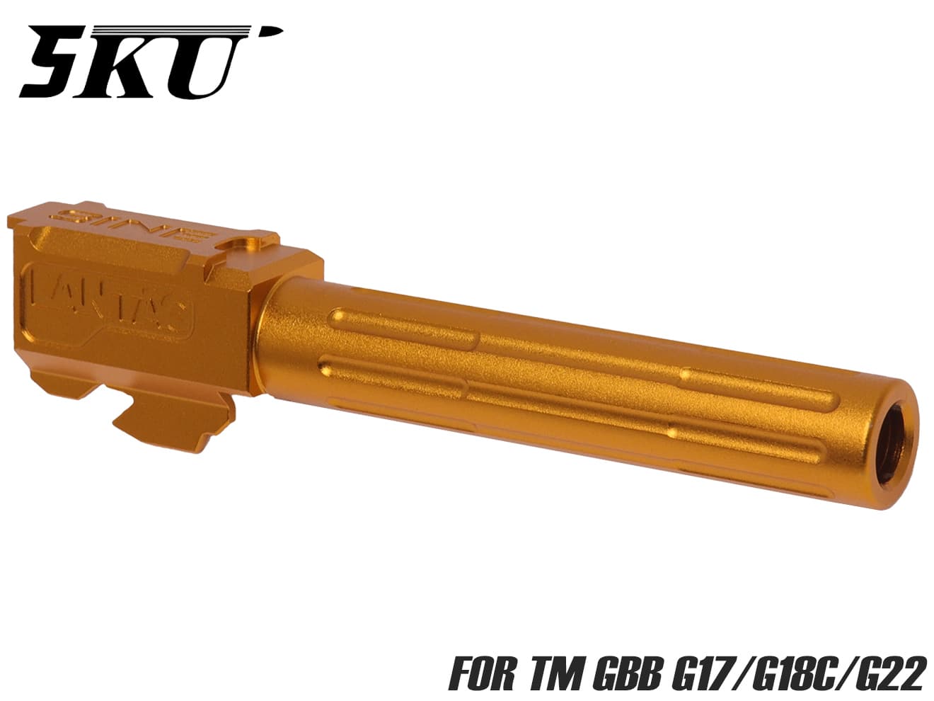 5KU Lantacタイプ 9INE アルミCNC アウターバレル for TM G17 / G18C / G22 Gen3 [カラー：ブラック / ゴールド / シルバー]