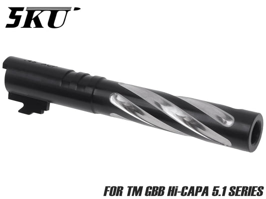 5KU ステンレスCNC トルネード スレッドアウターバレル for TM Hi-CAPA 5.1 [カラー：ブラック / シルバー]