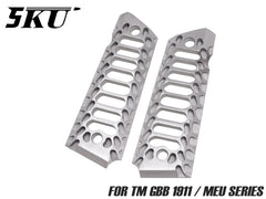 5KU VDタイプ コブラスケルトン アルミCNC グリップパネル for TM 1911 / MEU [カラー：ブラック / デュアル / シルバー]