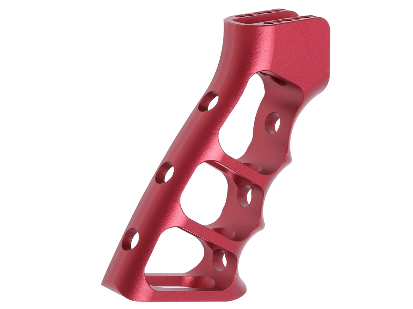 5KU TDタイプ アルミCNC スケルトングリップ for GBB M4 [カラー：ブラック / レッド]
