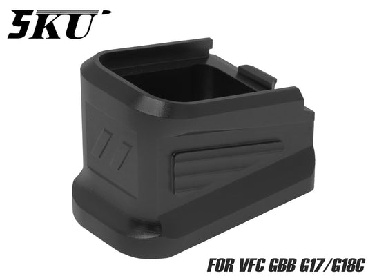5KU ZEVタイプ アルミCNC マガジン ベースパッド for VFC GBB G17 / G18C [カラー：ブラック / レッド]