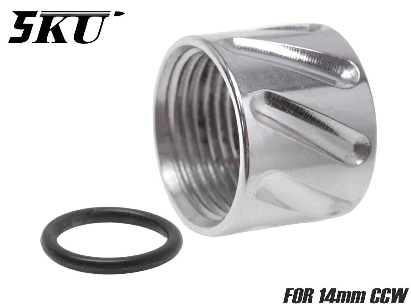 5KU ステンレスCNC ツイストフルート スレッドプロテクター A for 14mm逆ネジ [カラー：ブラック / ゴールド / シルバー]