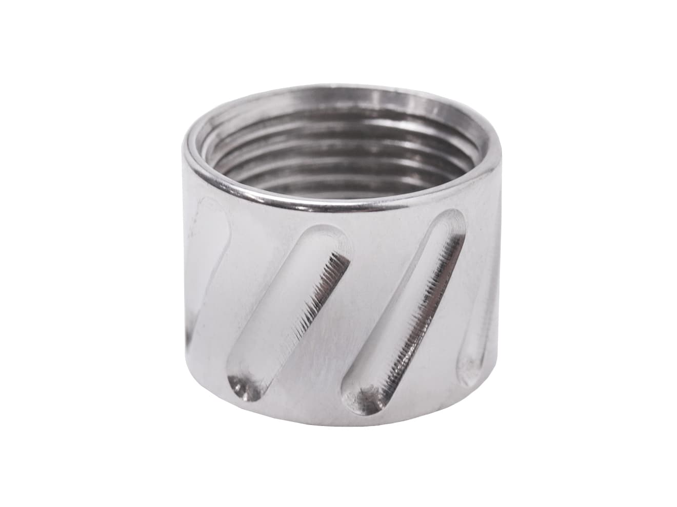 5KU ステンレスCNC ツイストフルート スレッドプロテクター A for 14mm逆ネジ [カラー：ブラック / ゴールド / シルバー]