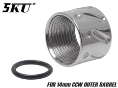 5KU ステンレスCNC ツイストフルート スレッドプロテクター B for 14mm逆ネジ [カラー：ブラック / ゴールド / シルバー]