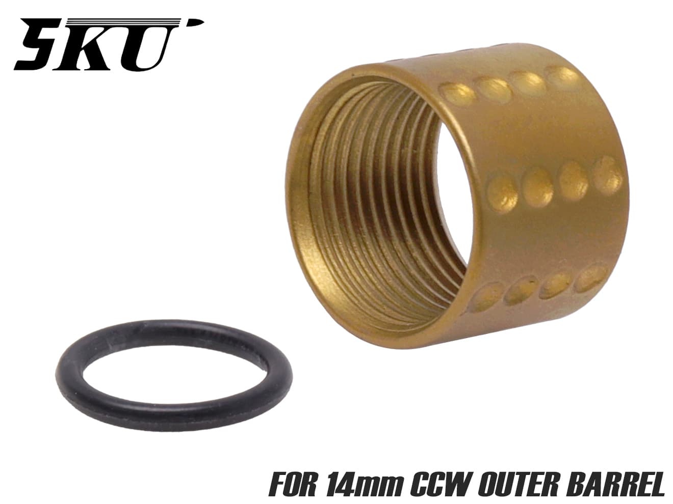 ステンレスCNC ディンプル スレッドプロテクター A for 14mm逆ネジ [カラー：ブラック / ゴールド / シルバー]