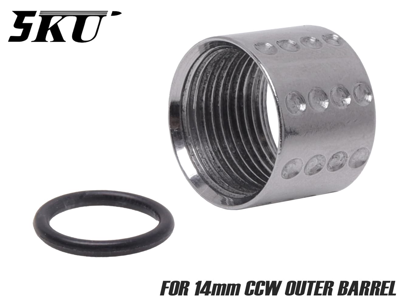 ステンレスCNC ディンプル スレッドプロテクター A for 14mm逆ネジ [カラー：ブラック / ゴールド / シルバー]