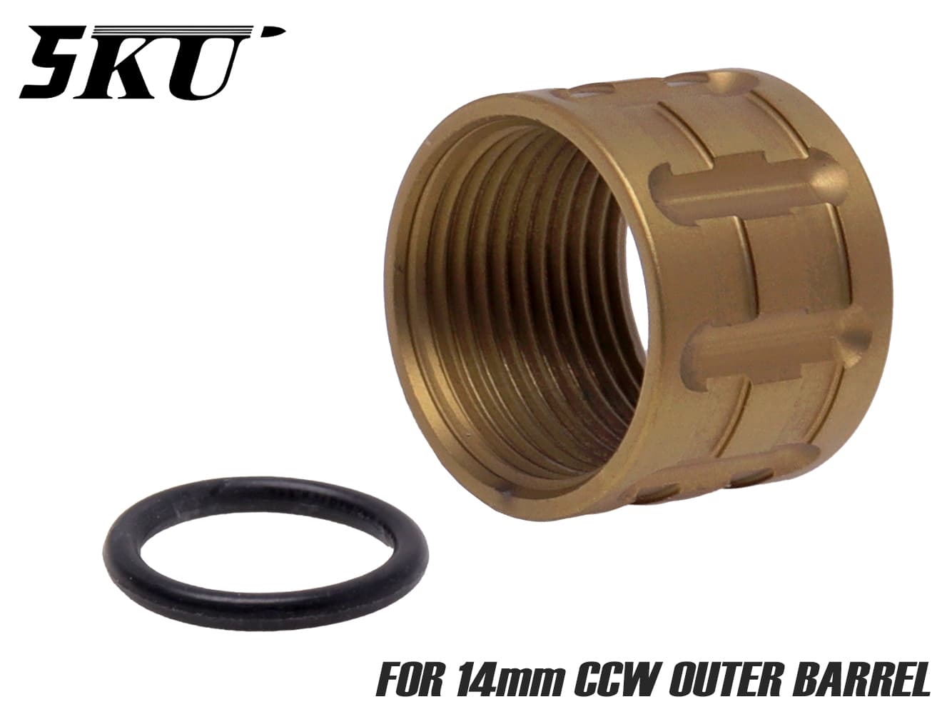 5KU Lantacタイプ TP-PRO ステンレスCNC スレッドプロテクター for 14mm逆ネジ [カラー：ブラック / ゴールド / シルバー]