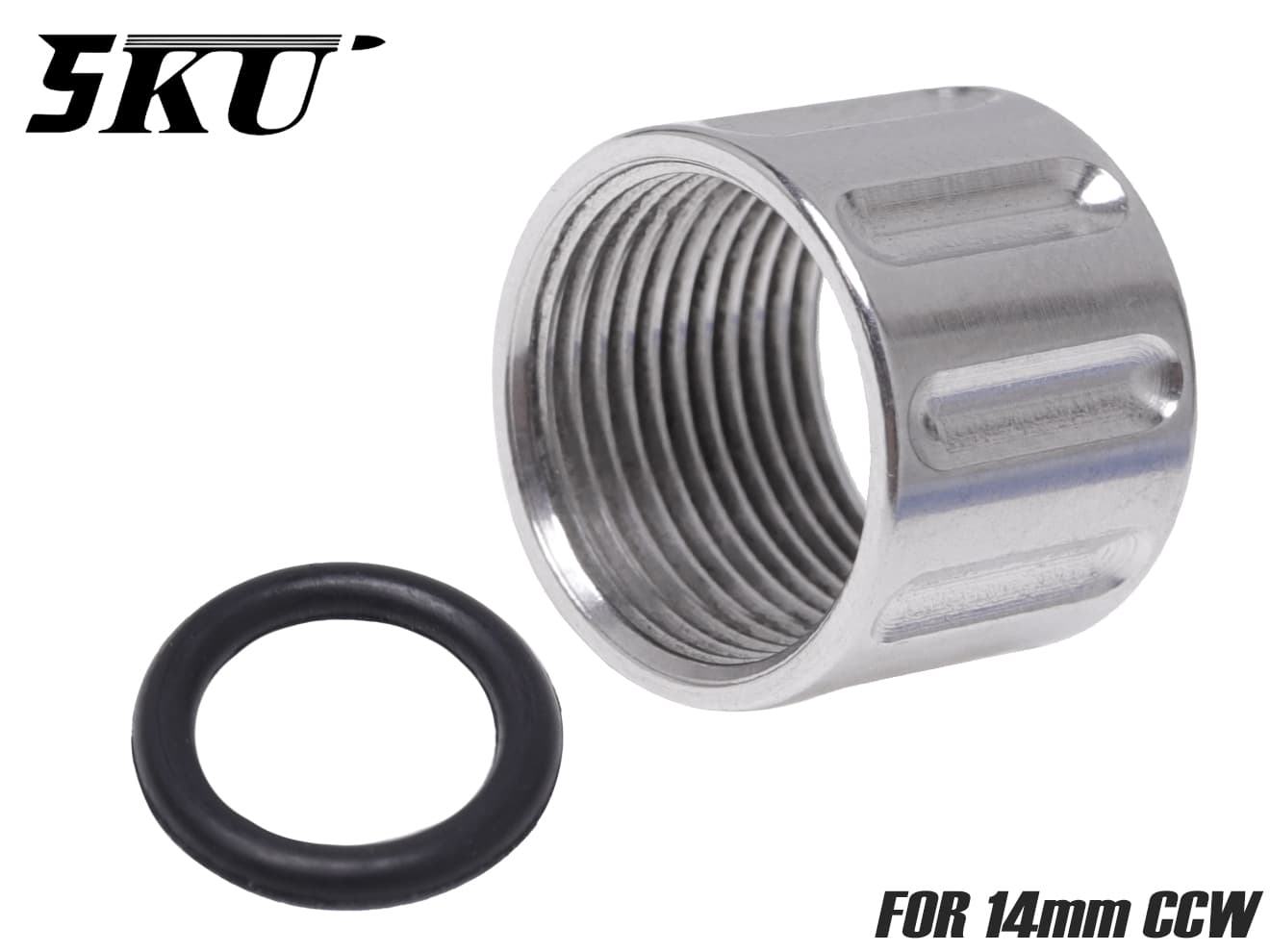 5KU ステンレスCNC フルート スレッドプロテクター A for 14mm逆ネジ [カラー：ブラック / ゴールド / シルバー]