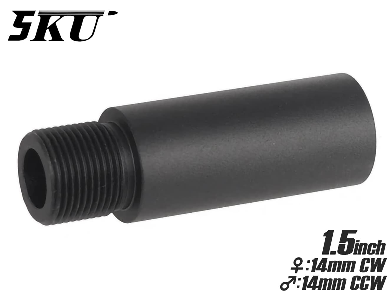 5KU 1.5インチ アルミCNC アウターバレルコンバーター [タイプ：14mm逆ネジ→14mm正ネジ / 14mm正ネジ→14mm逆ネジ]