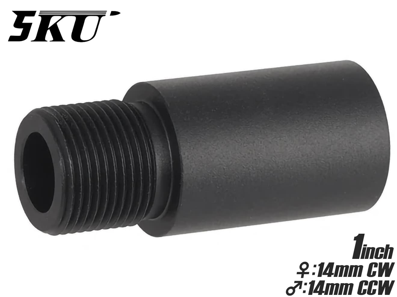 5KU 1インチ アルミCNC アウターバレルコンバーター [タイプ：14mm逆ネジ→14mm正ネジ / 14mm正ネジ→14mm逆ネジ]