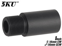5KU 1インチ アルミCNC アウターバレルコンバーター [タイプ：14mm逆ネジ→14mm正ネジ / 14mm正ネジ→14mm逆ネジ]