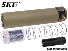 5KU SOCOM5.56 MINI2タイプ サプレッサー ｗ/ SPLIT FIRE マズルフラッシュ トレーサー for 14mmCCW [カラー：ブラック / TAN]
