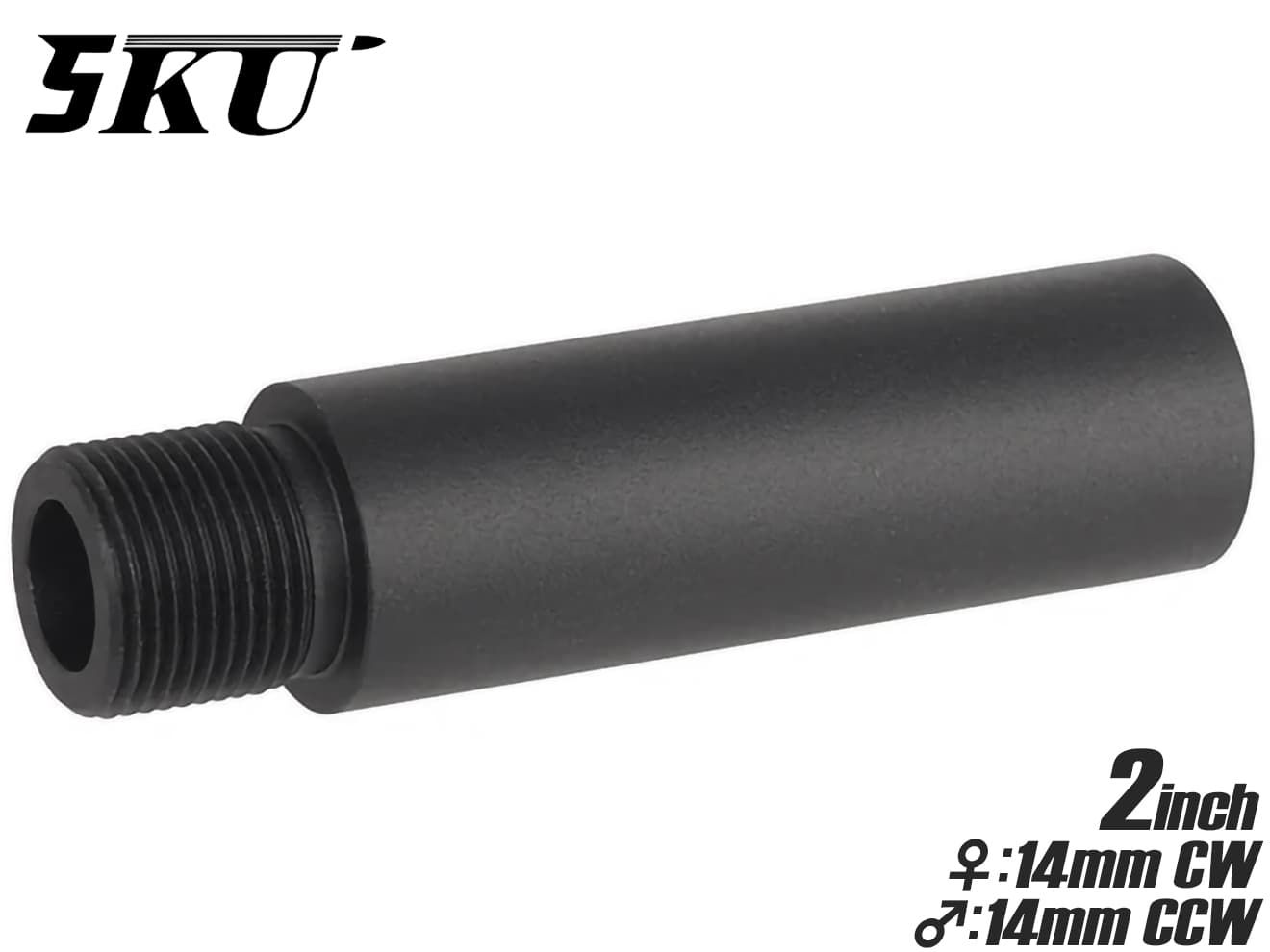 5KU 2インチ アルミCNC アウターバレルコンバーター [タイプ：14mm逆ネジ→14mm正ネジ / 14mm正ネジ→14mm逆ネジ]