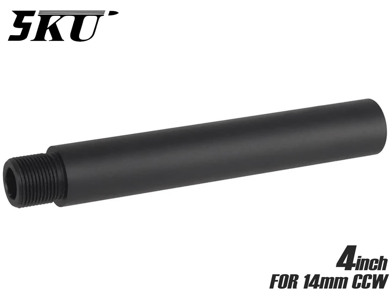 5KU 4インチ アルミCNC アウターバレル エクステンション [対応：14mm逆ネジ / 14mm正ネジ]