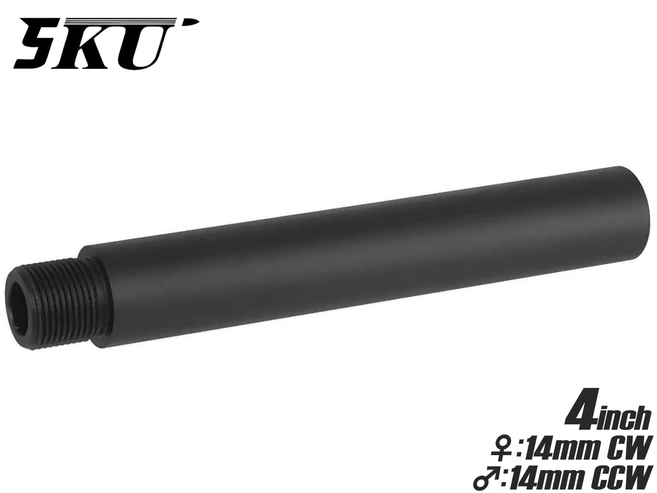 5KU 4インチ アルミCNC アウターバレルコンバーター [タイプ：14mm逆ネジ→14mm正ネジ / 14mm正ネジ→14mm逆ネジ]
