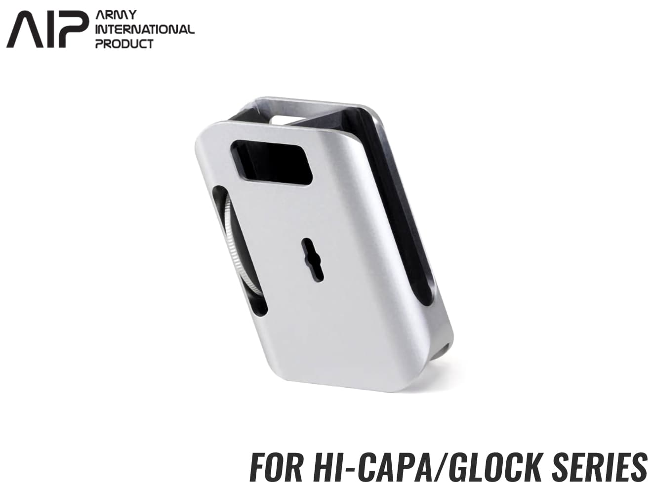 AIP アルミCNC IPSC マガジンポーチ Hi-CAPA/GLOCK  [カラー：ブラック / レッド / シルバー]
