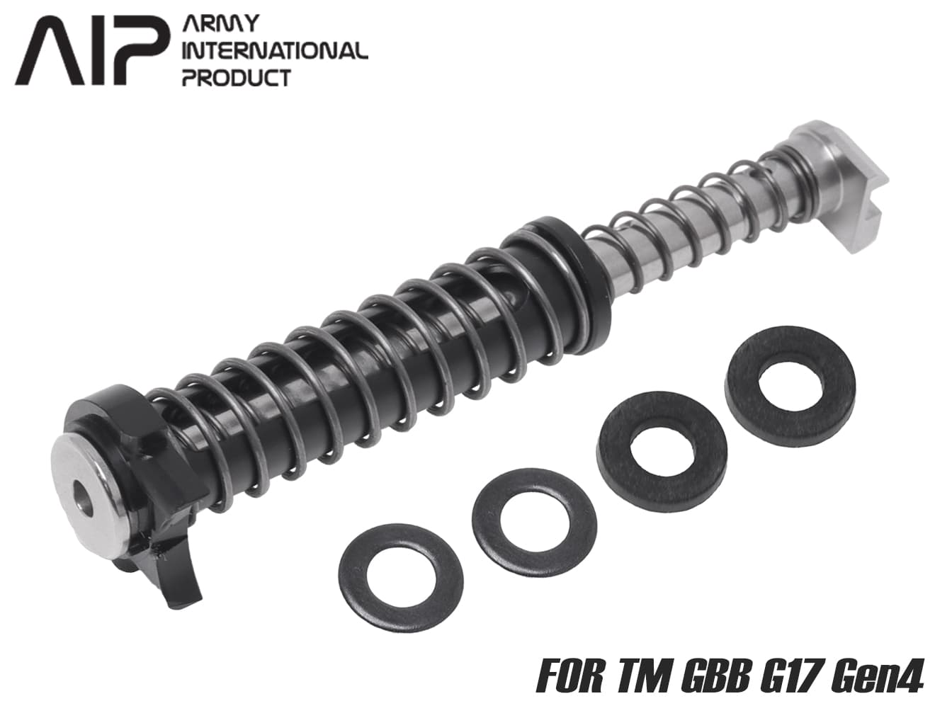 AIP 120% ステンレス リコイルスプリングガイド w /  バッファ for TM G17 Gen4 [カラー：BK / SILVER]