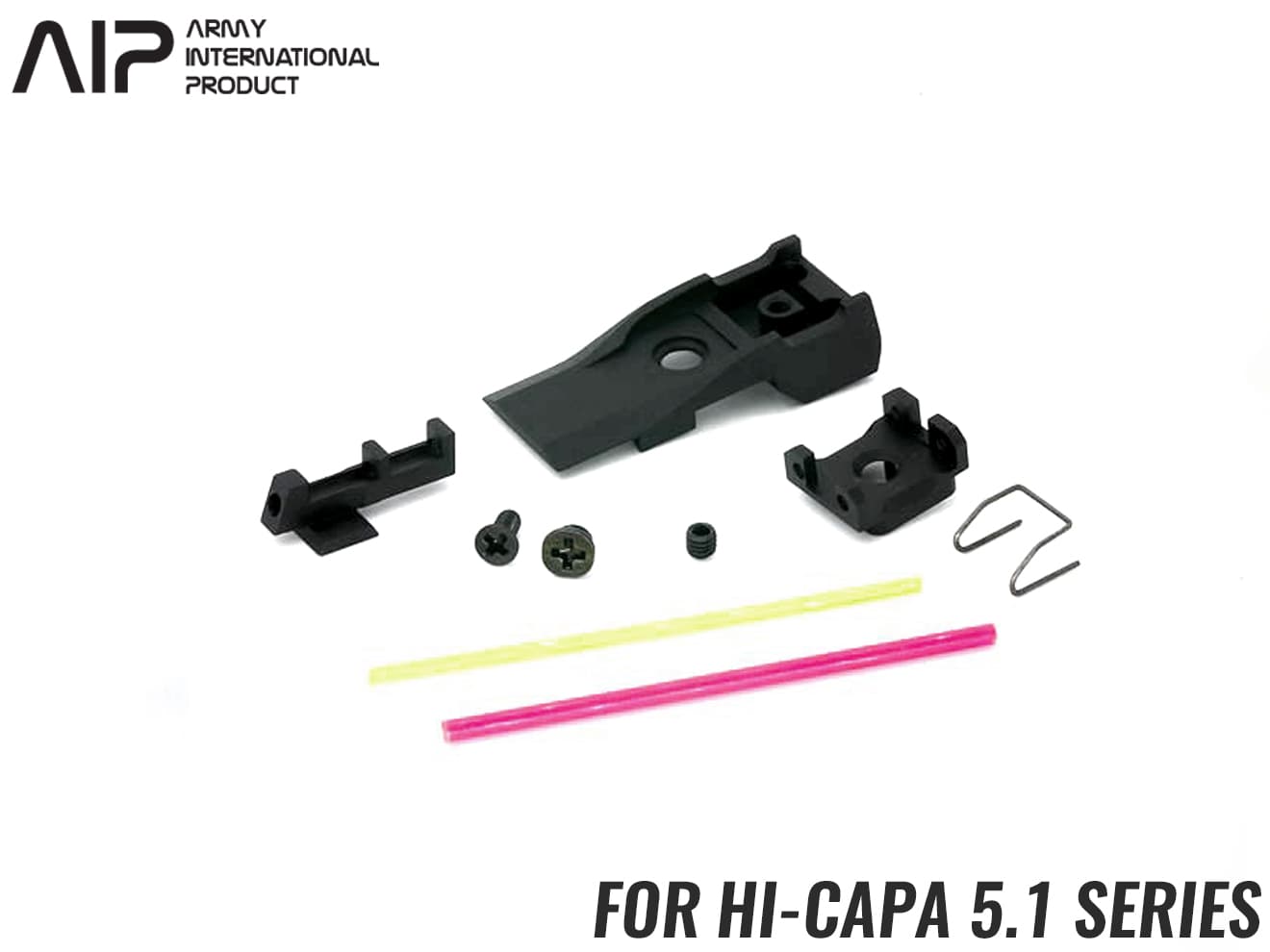 AIP CNC アルミフロントサイト＆リアサイトセット ファイバー アジャスタブルVer Hi-CAPA5.1