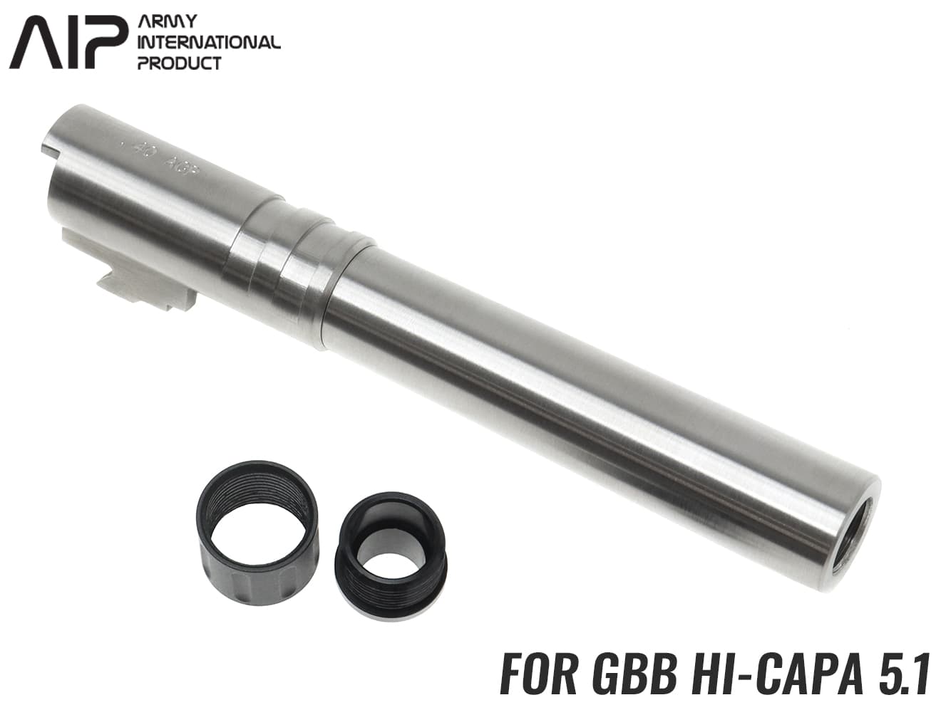 AIP スレッドアウターバレル .40ACP TM Hi-CAPA 5.1 スチール/ステンレス  [材質：スチール / ステンレス]