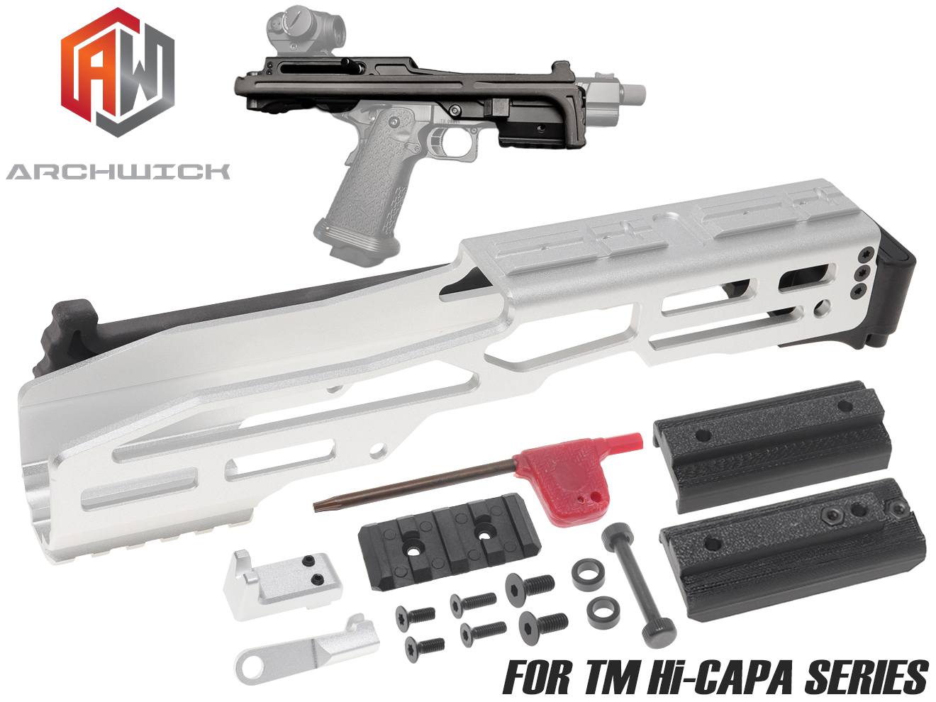 ARCHWICK PCC ピストルキャリバーカービン / CNCバージョン Gen.2 For Hi-CAPA [カラー：ブラック / グレー / シルバー]